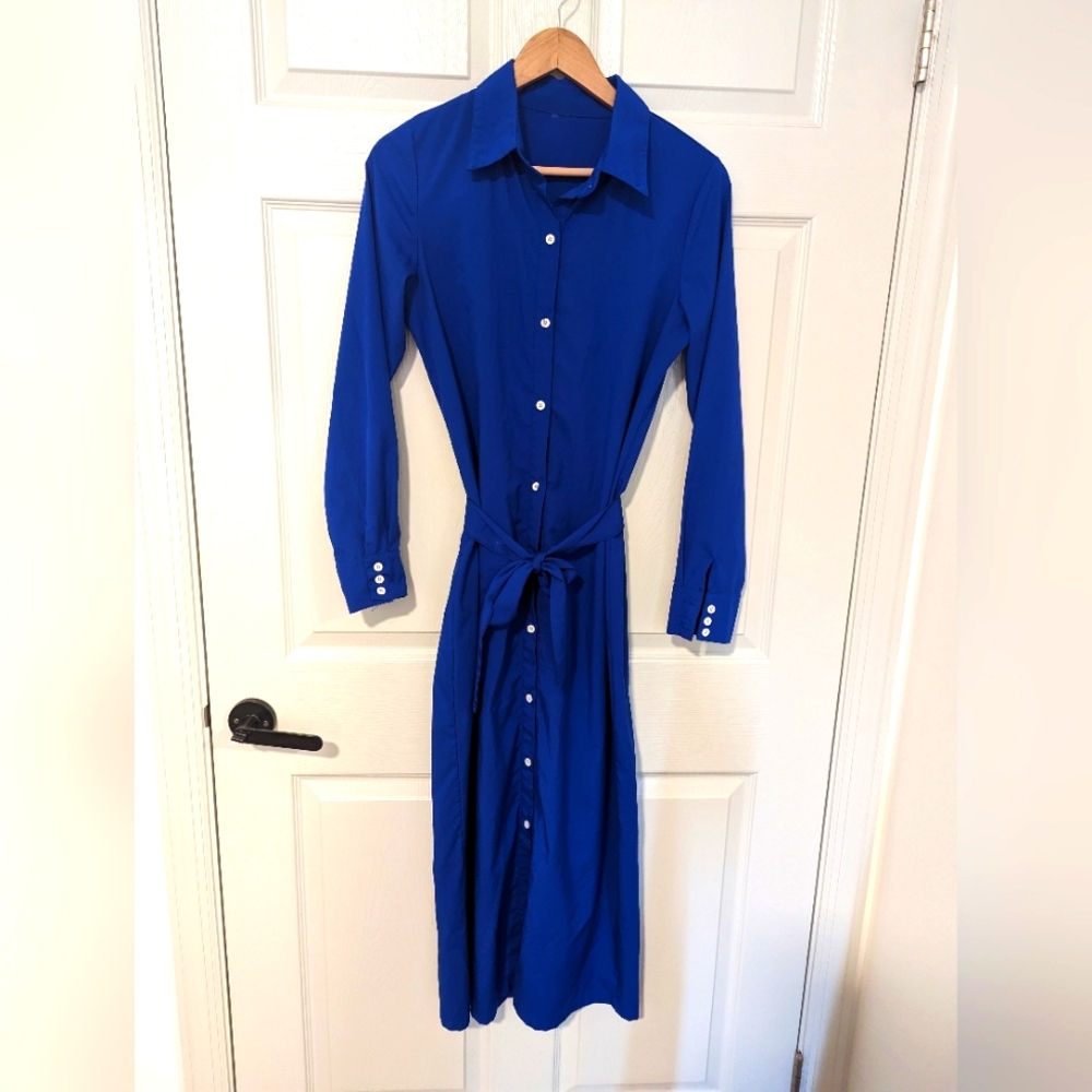 Blue button down Maxi Dress